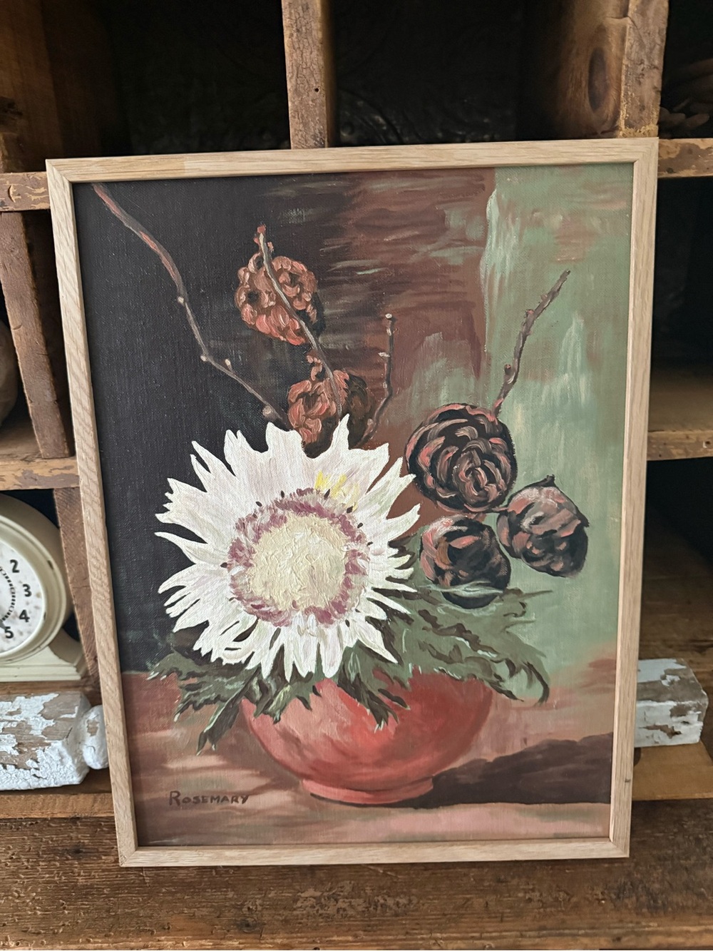 Signed Artisan Original Hand-Painted Floral Canvas Art